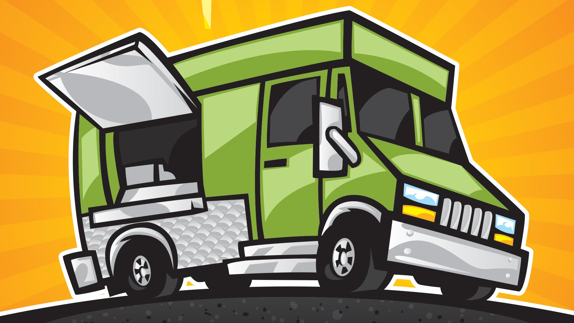Clip art of green food truck